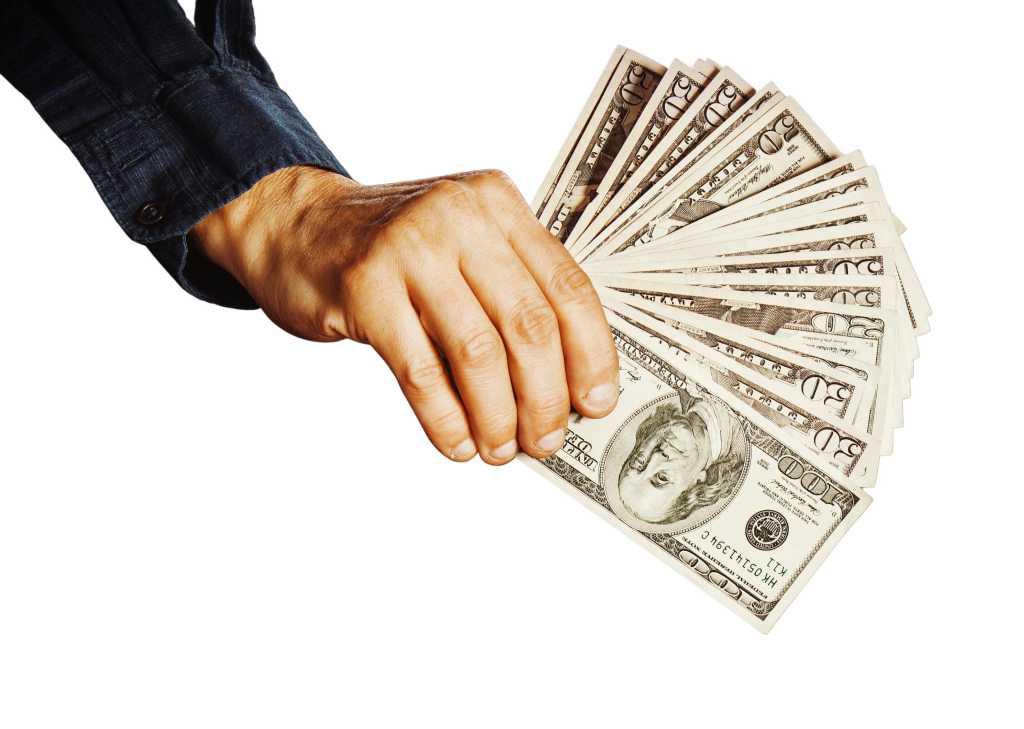 man holding money