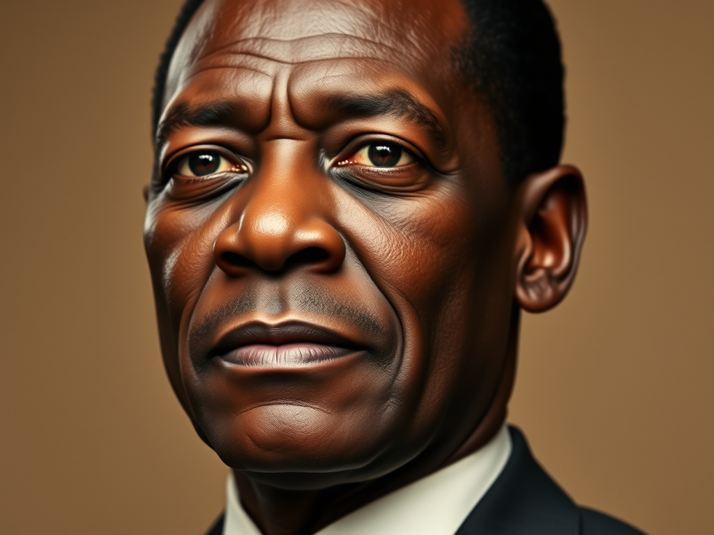 Portrait of Patrice Lumumba, the first Prime Minister of the Democratic Republic of the Congo and a central figure in the Pan-African independence movement